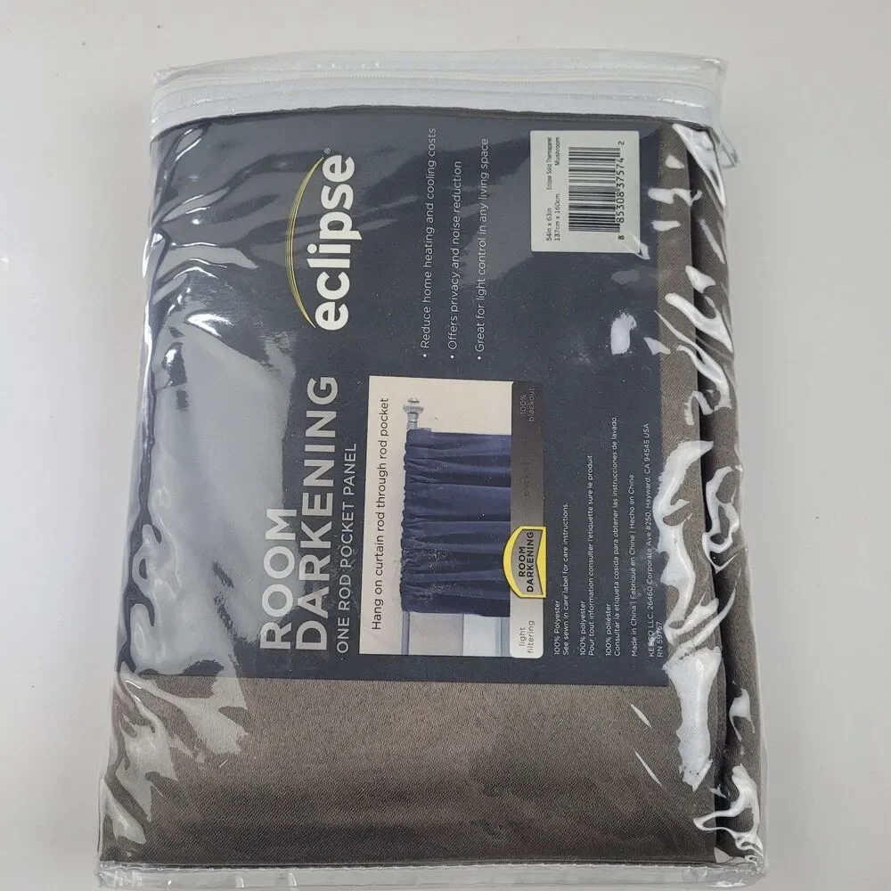NEW Eclipse Solid Thermapanel Blackout curtain in Mushroom Color 54x63' #CT6